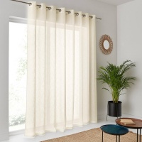 Занавеска Широкая с эффектом льна Nyong 250 x 280 см белый LA REDOUTE INTERIEURS  фото, kupilegko.ru